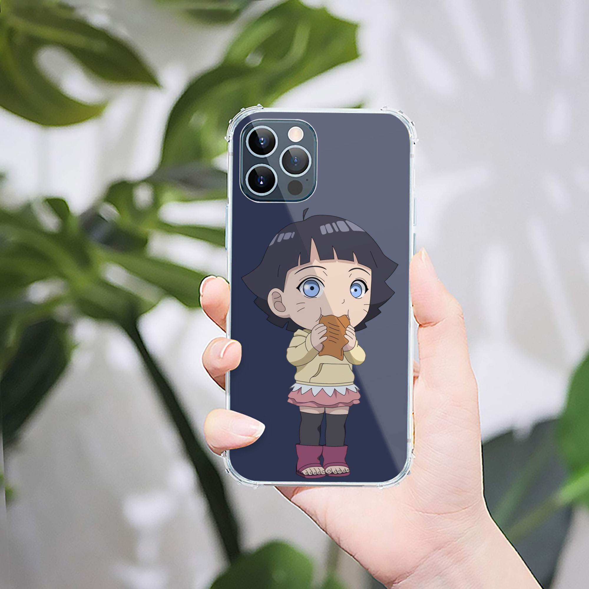 （画像用） NARUTO -ナルト- うずまき ヒマワリ Uzumaki Himawari 【iPhone 12シリーズ対応】透明スマホケース（クリアソフトケース）